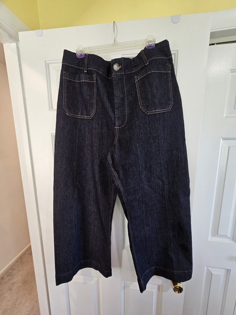 Anthropologie Maeve Wide Leg Dark Blue Denim Jeans "The Colette"